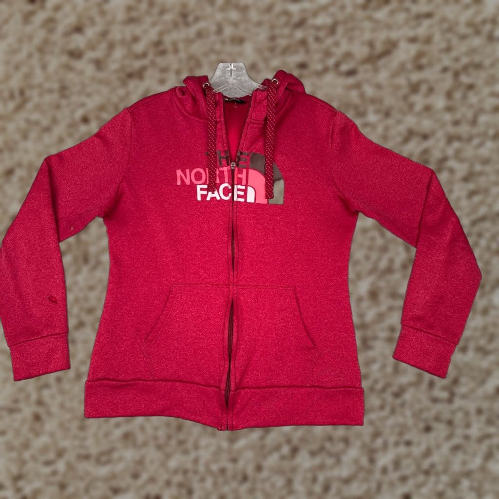 The North Face The North Face Hoodie Medium Red Hoody Hoodie Full Zip Pockets Polyester Womens Size M / US 6-8 / IT 42-44 - 1 Thumbnail