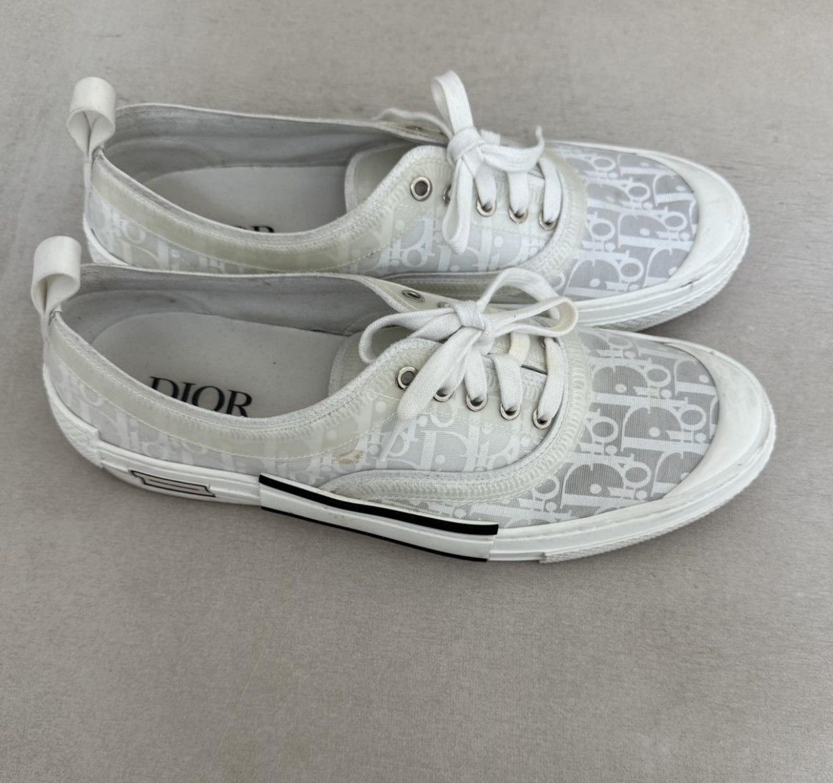 Dior Dior B23 Low Oblique Canvas Sneakers Size 46 / US 13 White Size US 13 / EU 46 - 2 Thumbnail