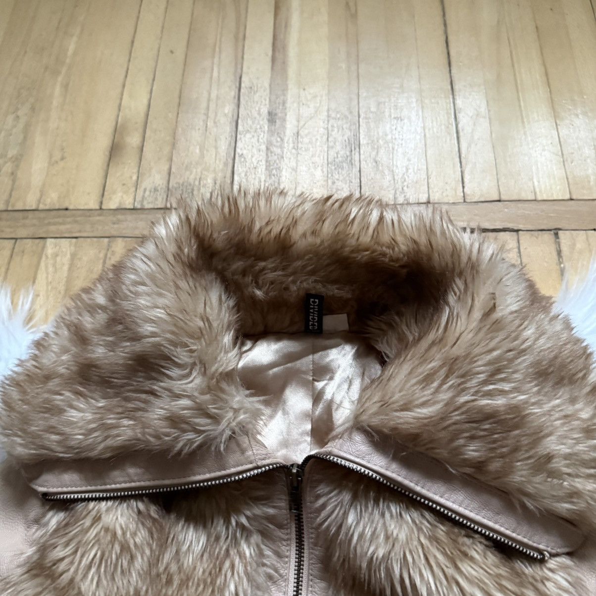 If Six Was Nine 📌 Vintage Y2K H&M Faux Fur Leather Avant-Garde Bomber Jacket Size S / US 4 / IT 40 - 4 Thumbnail
