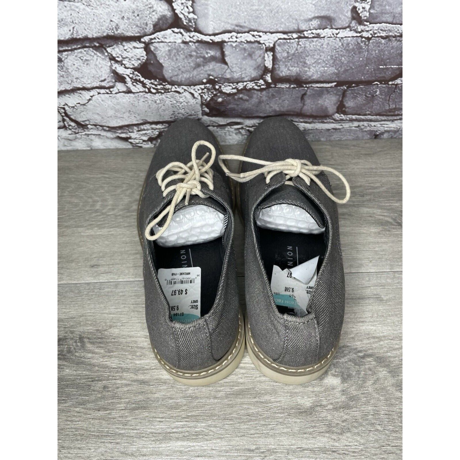 Public Opinion Public Opinion Gray Derby Oxfords Textured Fabric Casual Lac Size US 9.5 / EU 42-43 - 7 Thumbnail
