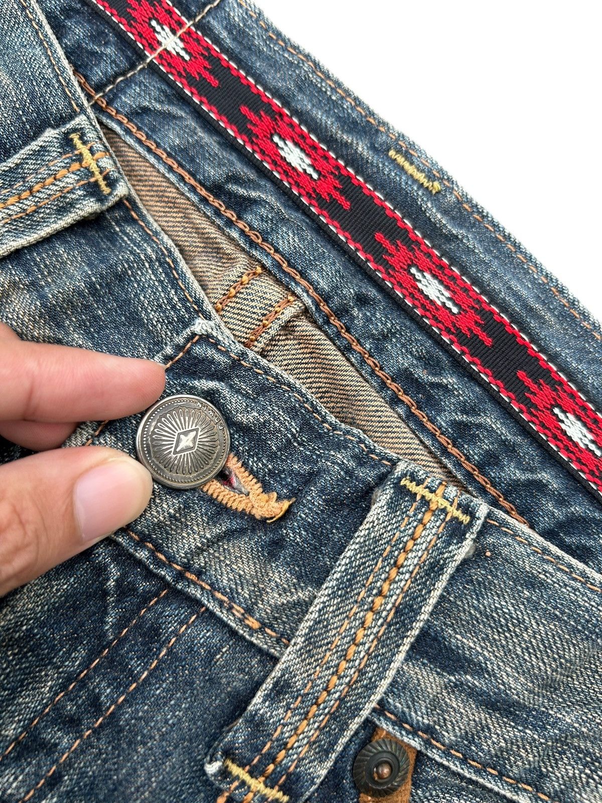 Kapital Vintage Edwin Navajo Rusty Distressed Denim Jeans Size US 32 / EU 48 - 8 Thumbnail