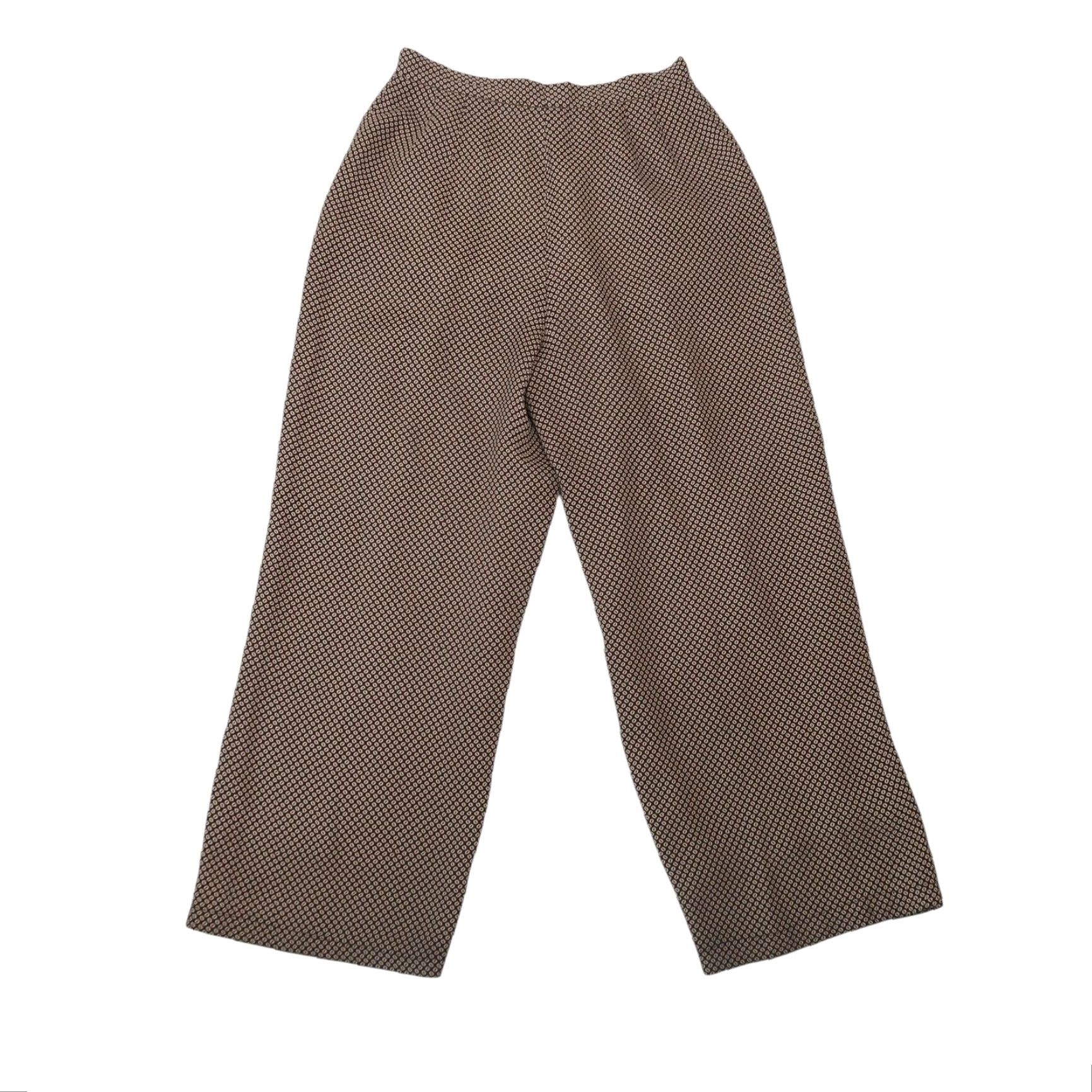 Liz Claiborne VINTAGE Liz Claiborne Pants Geometric Print Brown Tan High Rise Wide-Leg 29" Waist 10 Women's 27" Inseam Dress Pants Size 32" / US 10 / IT 46 - 3 Thumbnail