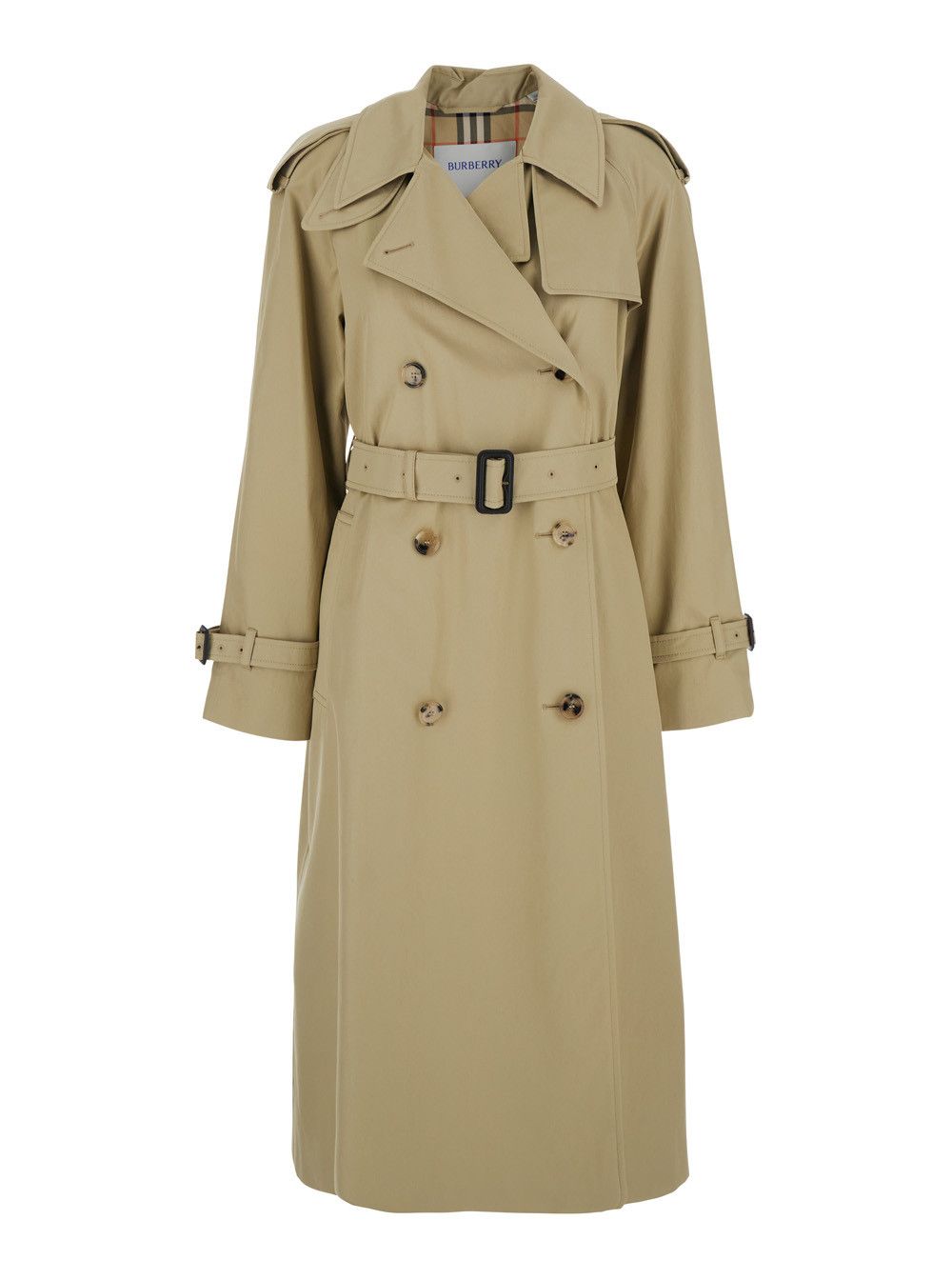 Burberry 'Castleford' Beige Double-breasted Trench Coat with Waist Belt in Cotton Blend Women Size XS / US 0-2 / IT 36-38 - 1 Thumbnail
