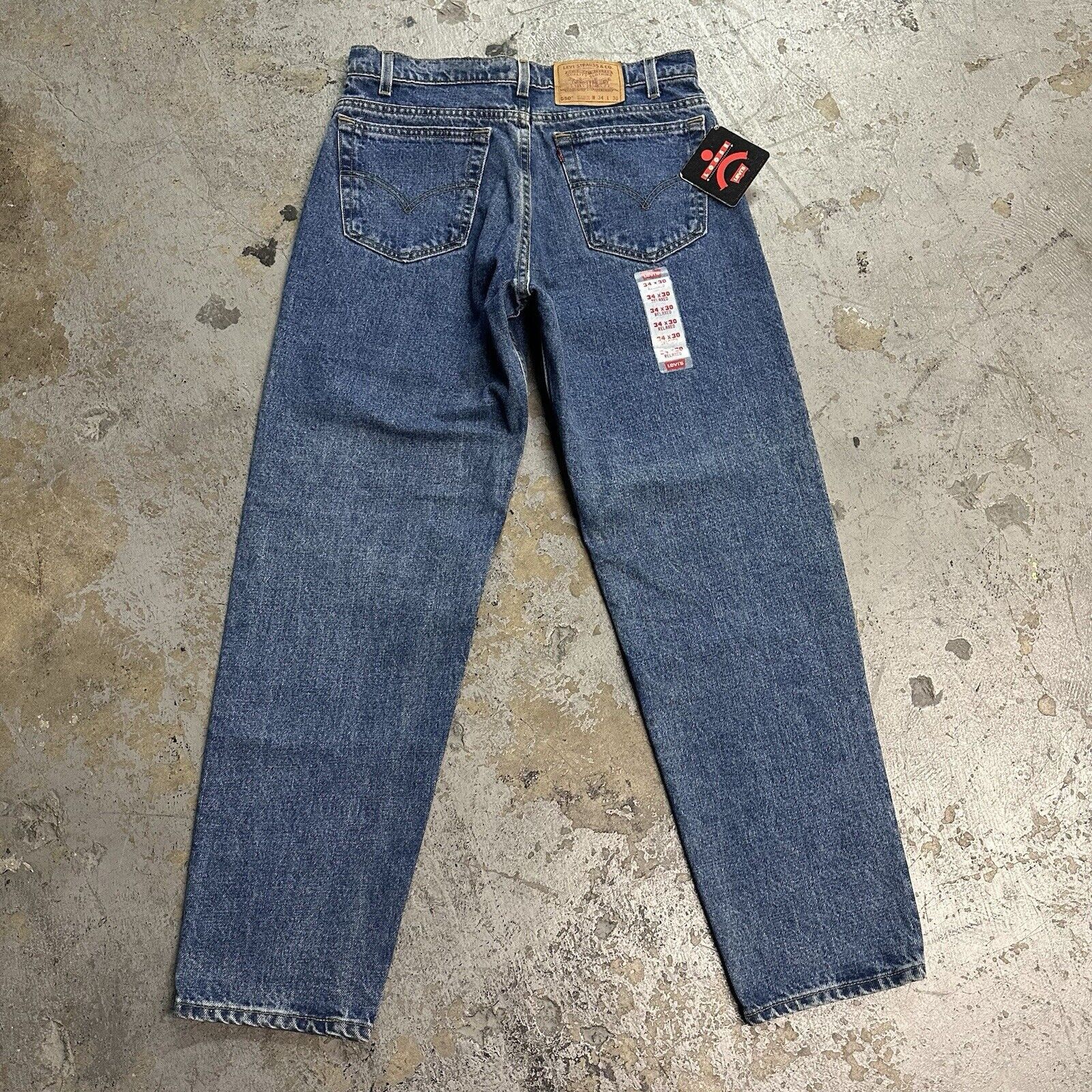 Levi's × Vintage NWT Vintage 90s Levi’s 550 Blue Loose Denim Jeans 34x30 NEW Size US 34 / EU 50 - 5 Thumbnail