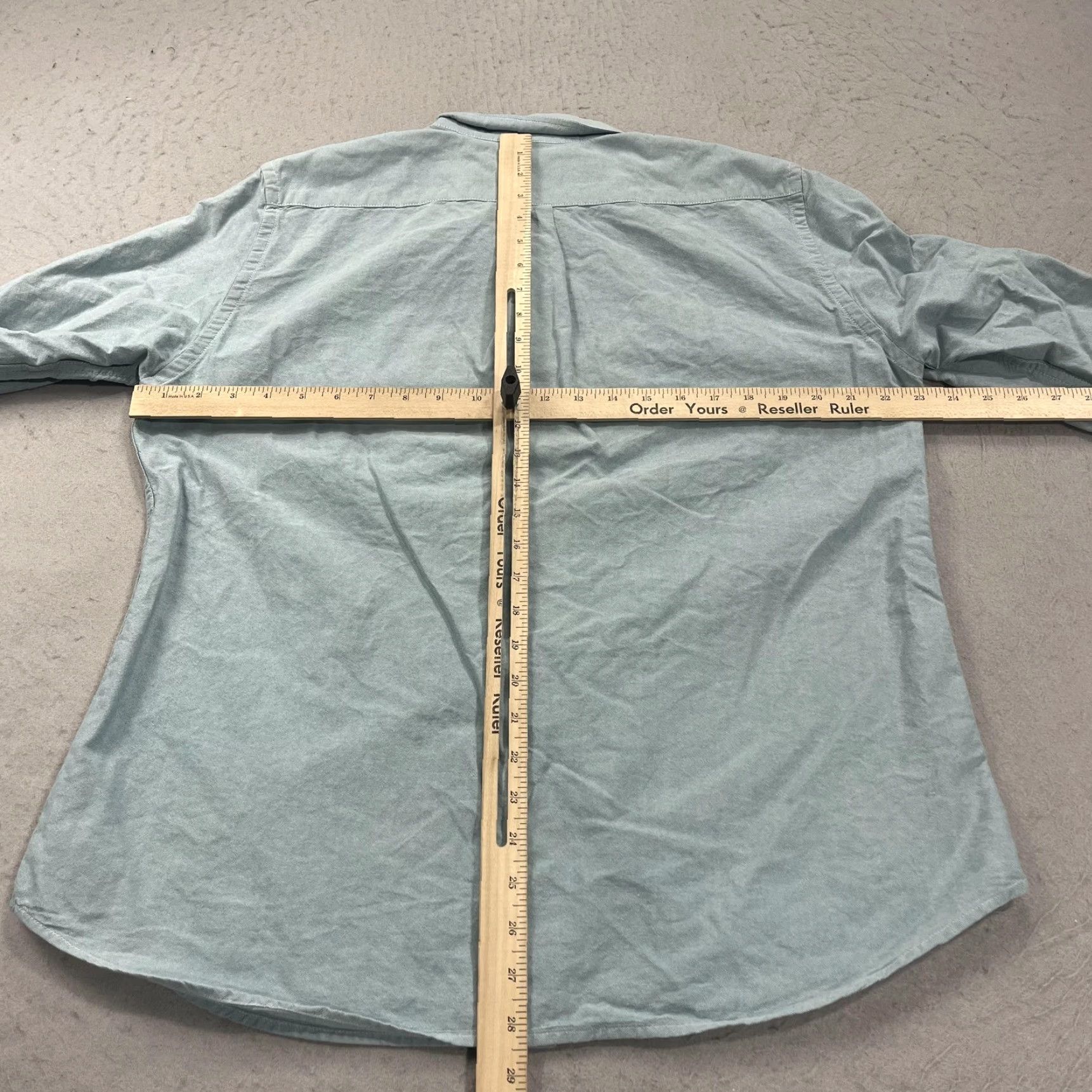 Vintage Criquet Mens Large Green Blue 100% Organic Cotton Button-Down Long Sleeve Shirt Size US L / EU 52-54 / 3 - 7 Thumbnail