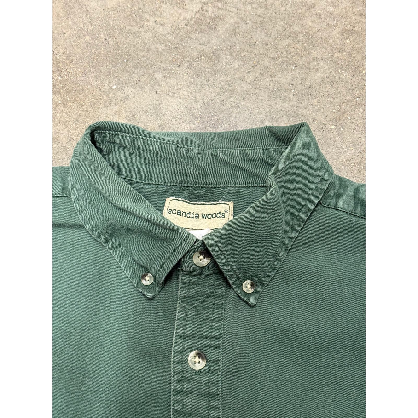 Vintage Vintage 90s/Y2K Faded Green Patina Work Shirt Size US L / EU 52-54 / 3 - 2 Thumbnail