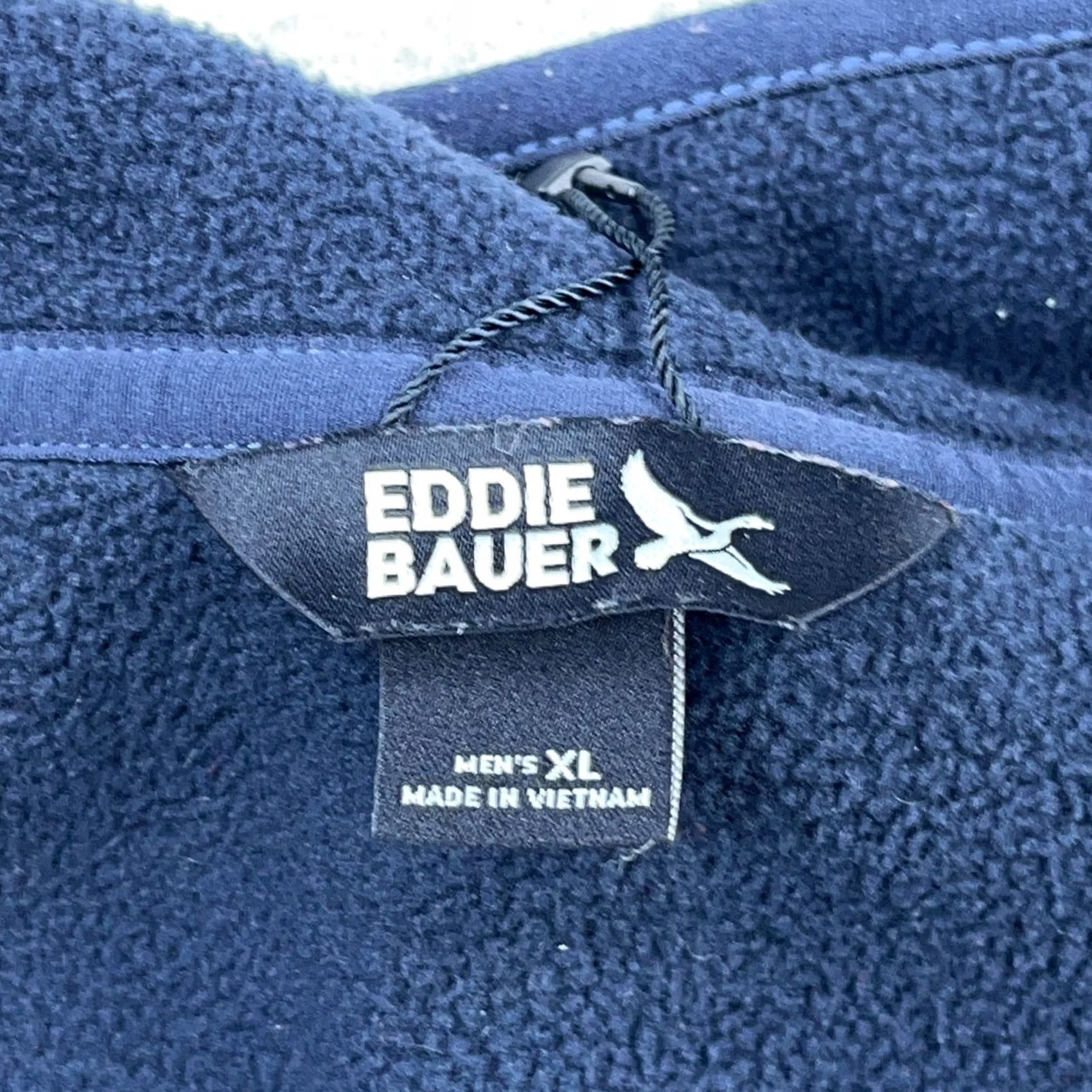 Eddie Bauer Eddie Bauer Sweater Men XL Heather Blue Pullover Fleece Pockets 1/4 Zip Zipper Mock Neck Size US XL / EU 56 / 4 - 5 Thumbnail