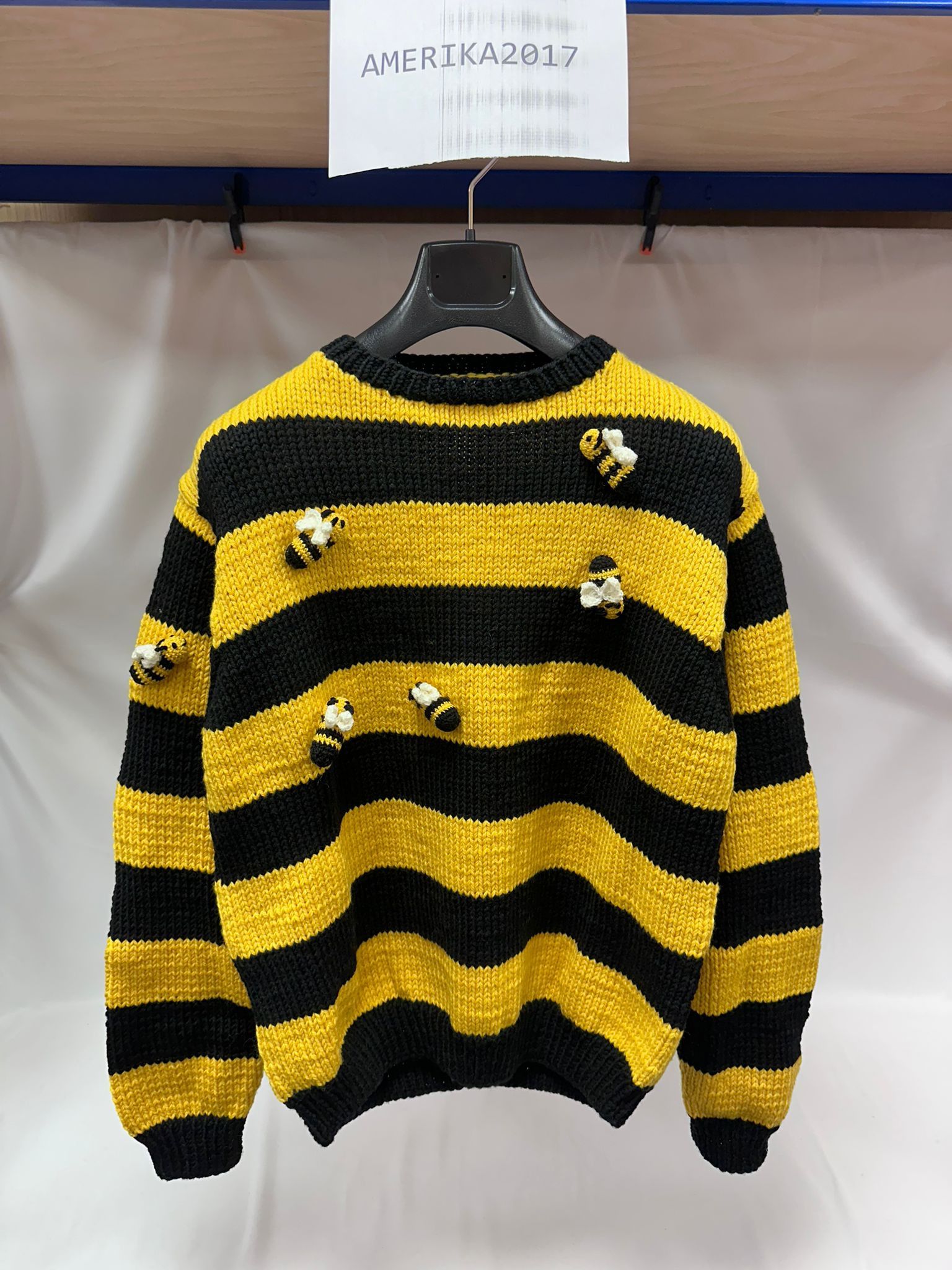 Hand Knit Bee Sweater