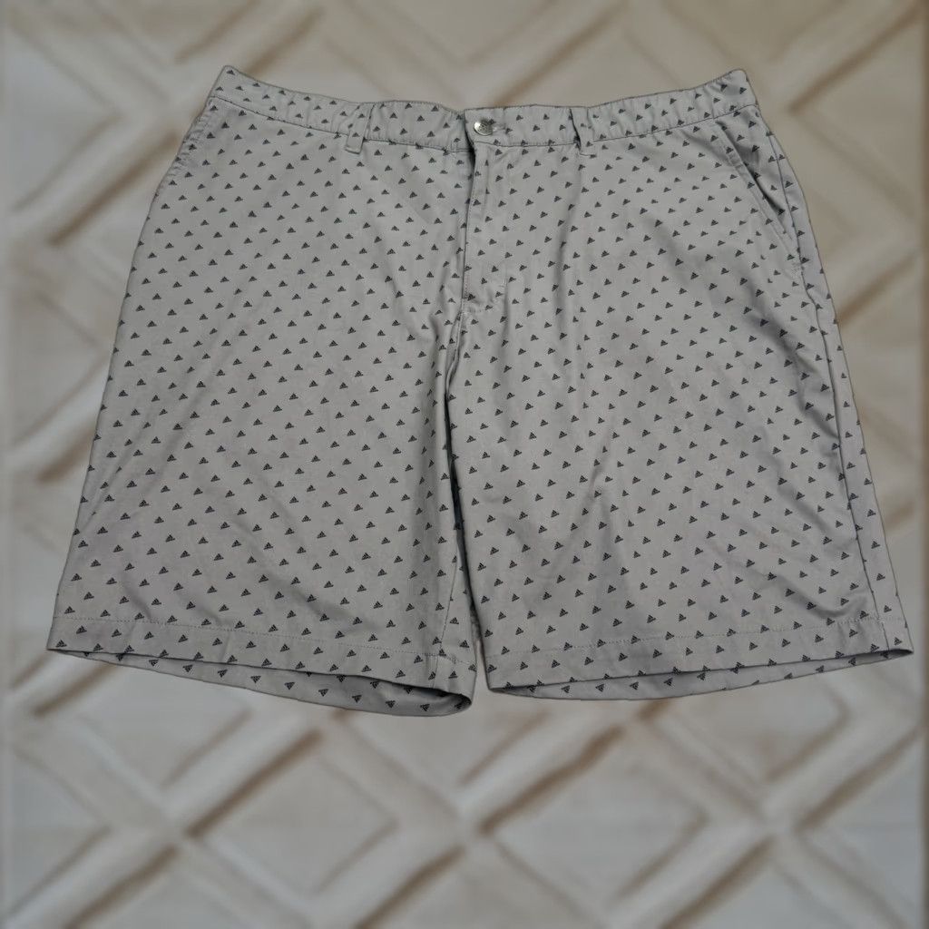 Adidas Adidas Golf Performance Chino Shorts Mens 38 Gray All Over Print Logo Breathable Stretch Pockets Regular Fit Casual Sports Short Size US 38 / EU 54 - 1 Thumbnail