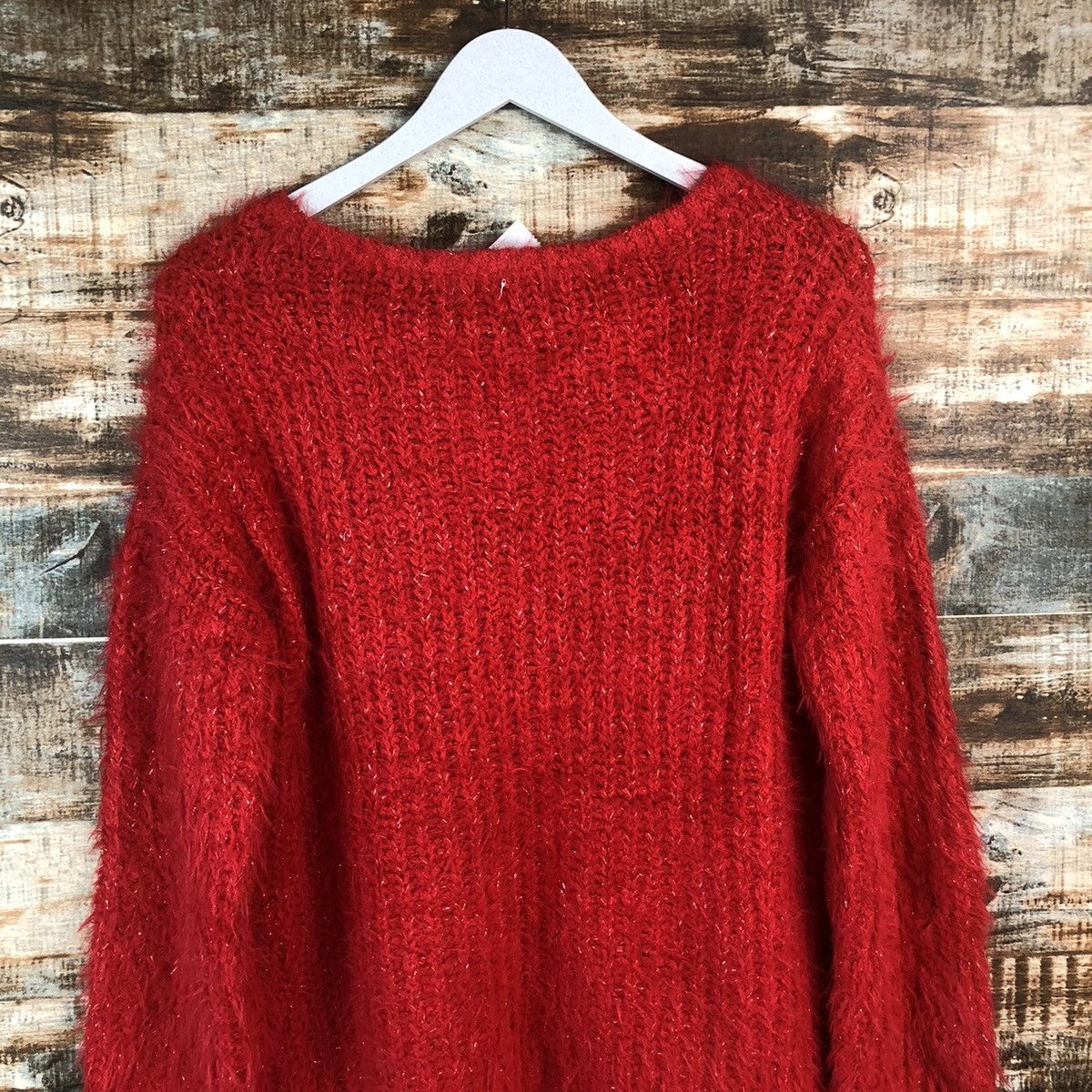 Japanese Brand DL Ozoc Red Mohair Knitwear #C371 Size M / US 6-8 / IT 42-44 - 12 Thumbnail