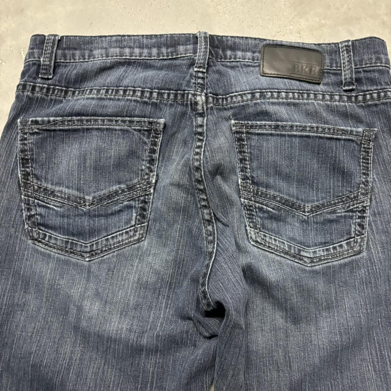 Japanese Brand × Vintage Crazy Vintage Y2K/2000s Grunge Faded Dark Wash Mall Goth Denim Jeans! Size US 32 / EU 48 - 7 Thumbnail