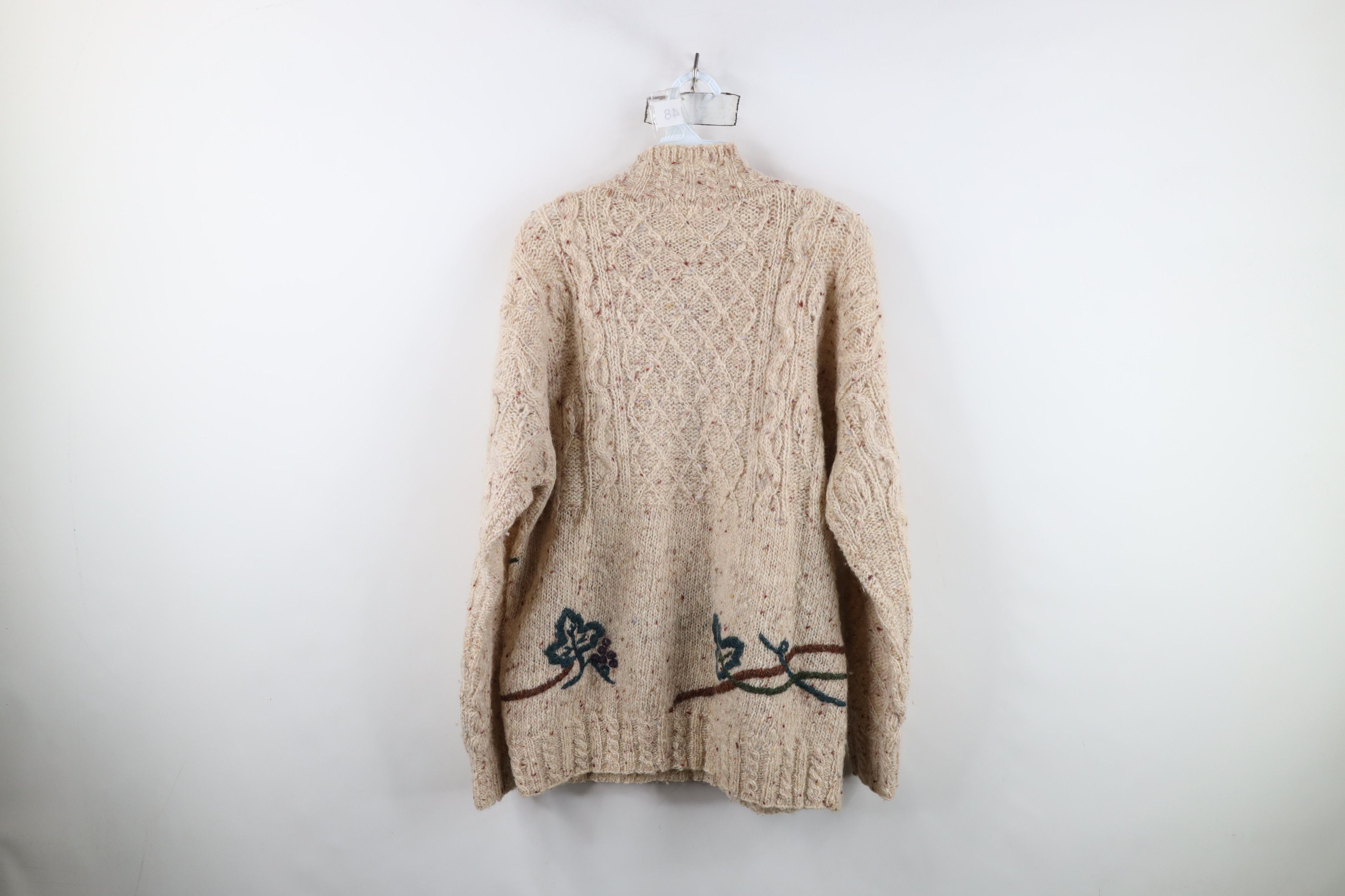 Vintage Vintage 90s Streetwear Leaf Cable Knit Mock Neck Sweater Size M / US 6-8 / IT 42-44 - 10 Thumbnail