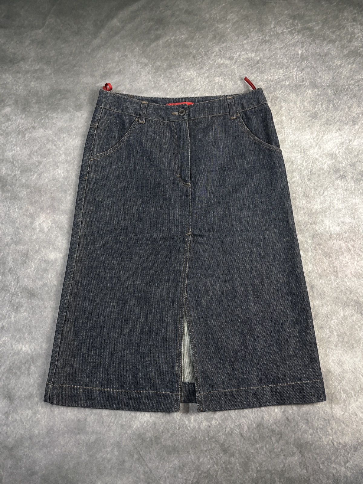 Prada × Vintage 2000s Prada Sport Vintage Prada Denim Maxi Skirt 1990s Long Size 28" / US 6 / IT 42 - 17 Thumbnail