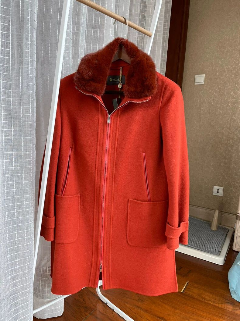 Loro Piana LORO PIANA Orange woolen coat with collar Size M / US 6-8 / IT 42-44 - 2 Thumbnail