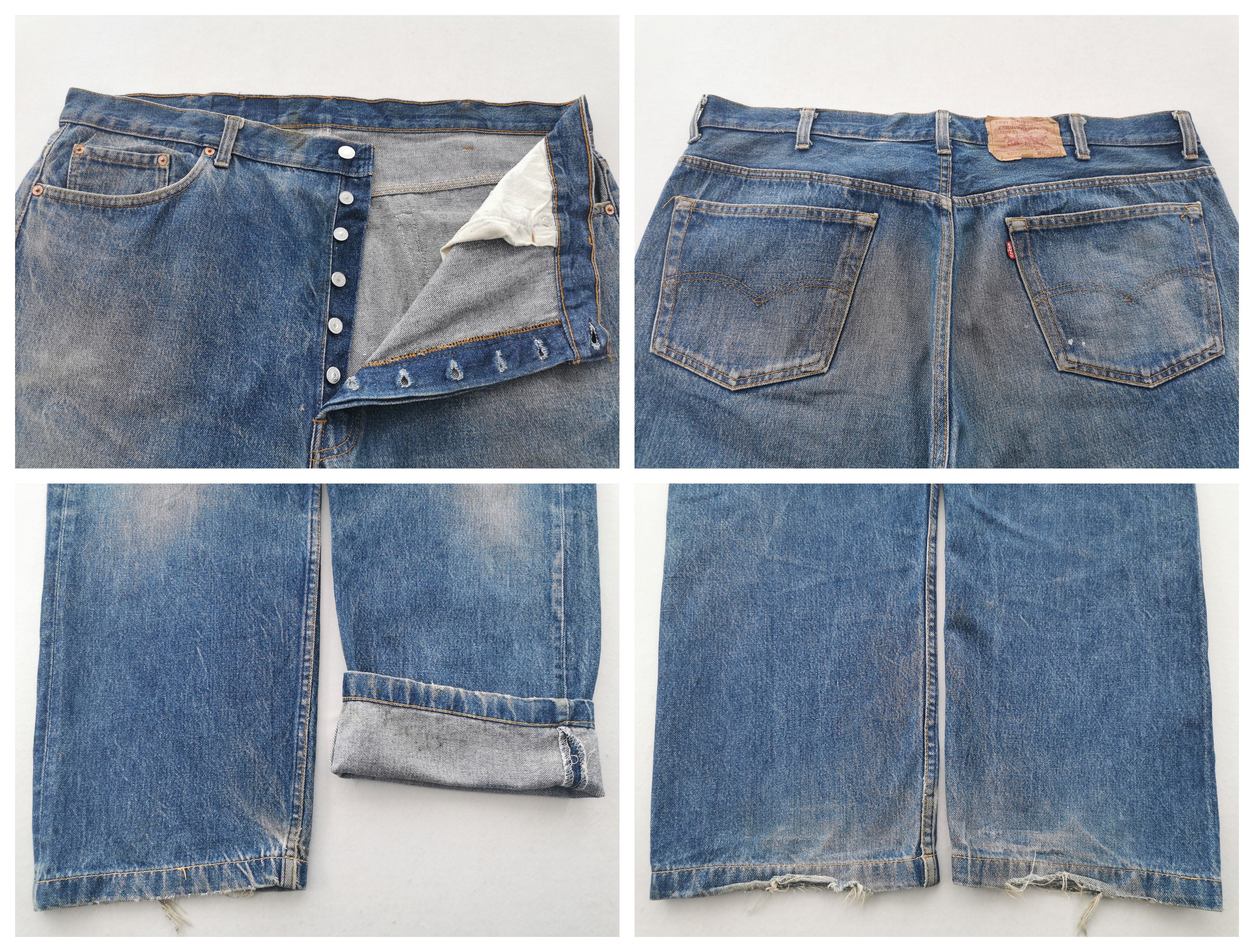 Levi's Distressed Vintage 90s Levis Lot 501 Denim Made In Japan Size US 41 - 8 Thumbnail