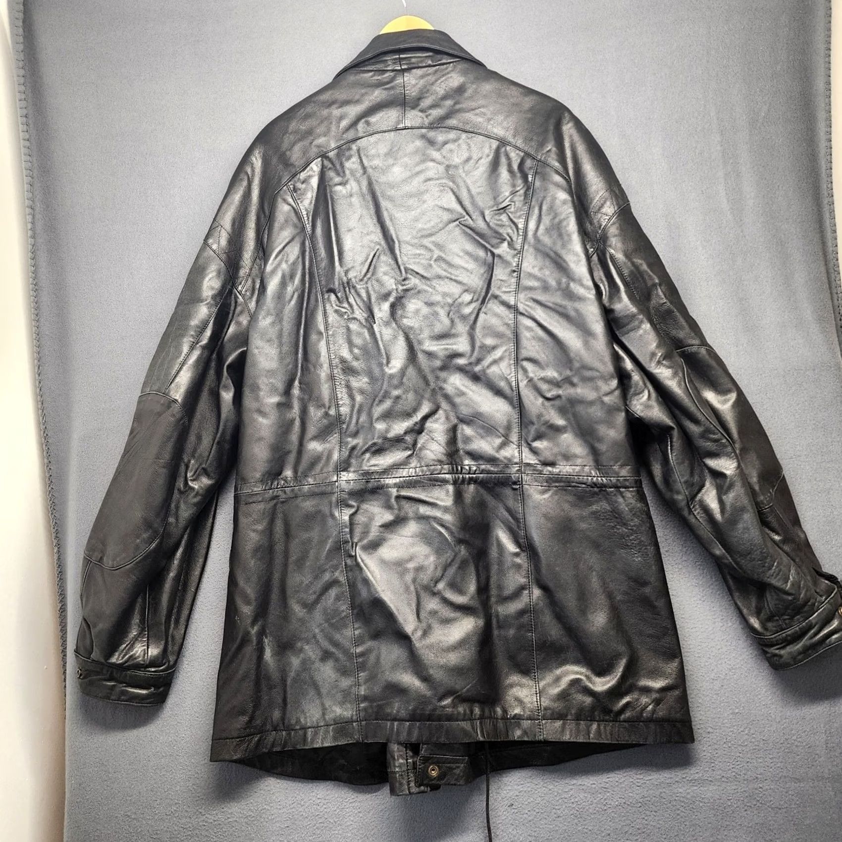 Vintage VINTAGE Wilsons Leather Coat Mens XL Black Distressed Pockets Winter Quilted Lining Overcoat Zip Mens Size US XL / EU 56 / 4 - 2 Thumbnail