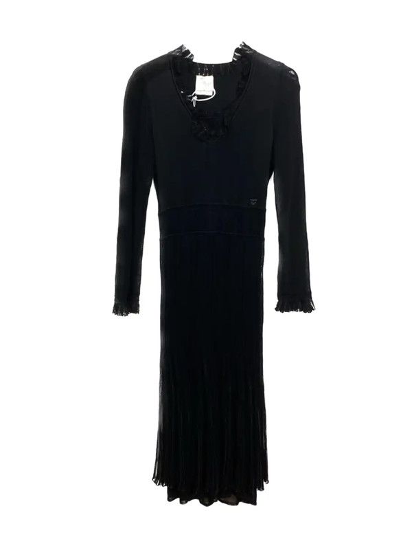 Chanel Chanel Black Cotton Women's Dress 0089 Size S / US 4 / IT 40 - 1 Thumbnail