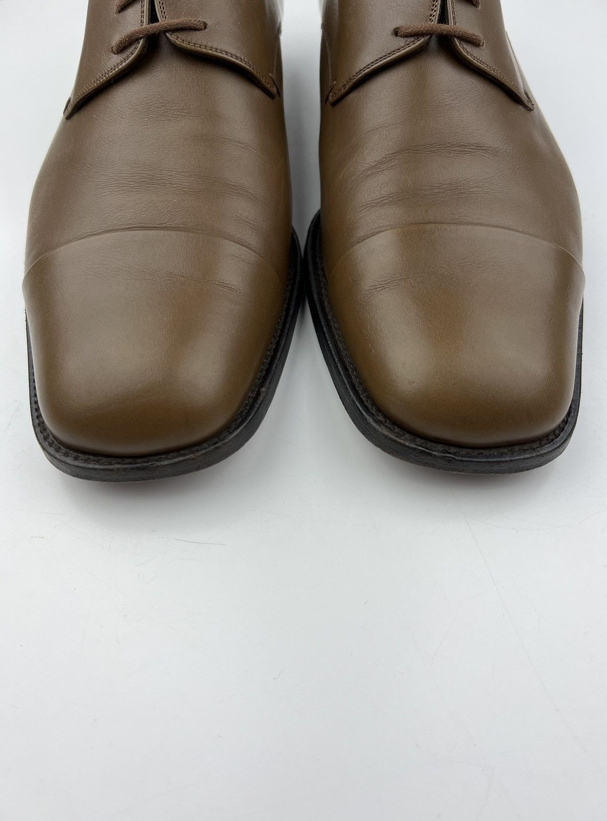 Gucci GUCCI Derby Leather Shoes Lace Up GG Metal Logo Brown Men’s Size US 9.5 / EU 42-43 - 7 Thumbnail