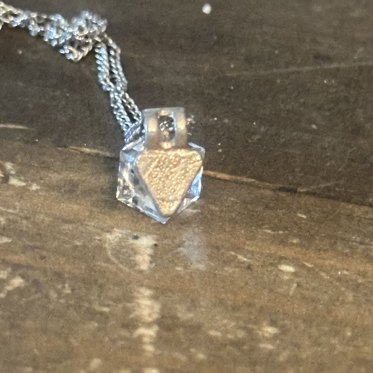 Vintage Vintage silver tone Aurora Borealis cube pendant necklace Size ONE SIZE - 5 Thumbnail