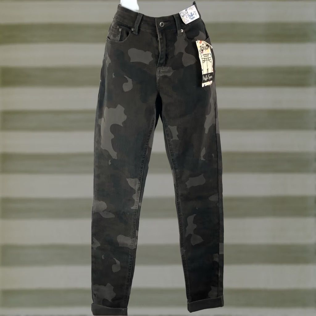 Vintage Indigo Rein Jeans Pants 9 Camo Cuff Taper Leg 28W 27I Grunge Gorp Core Women Jeans Size 30" / US 8 / IT 44 - 1 Thumbnail