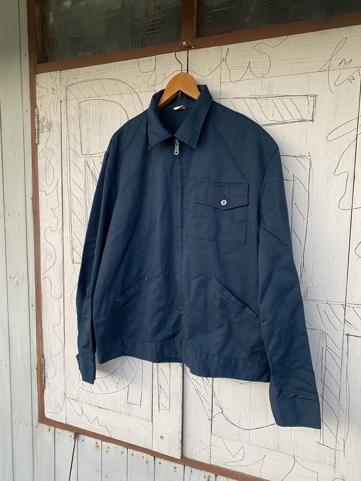 Vintage Lee ERIC workwear jacket Navy and Blue Jacket vintage Size US L / EU 52-54 / 3 - 2 Thumbnail