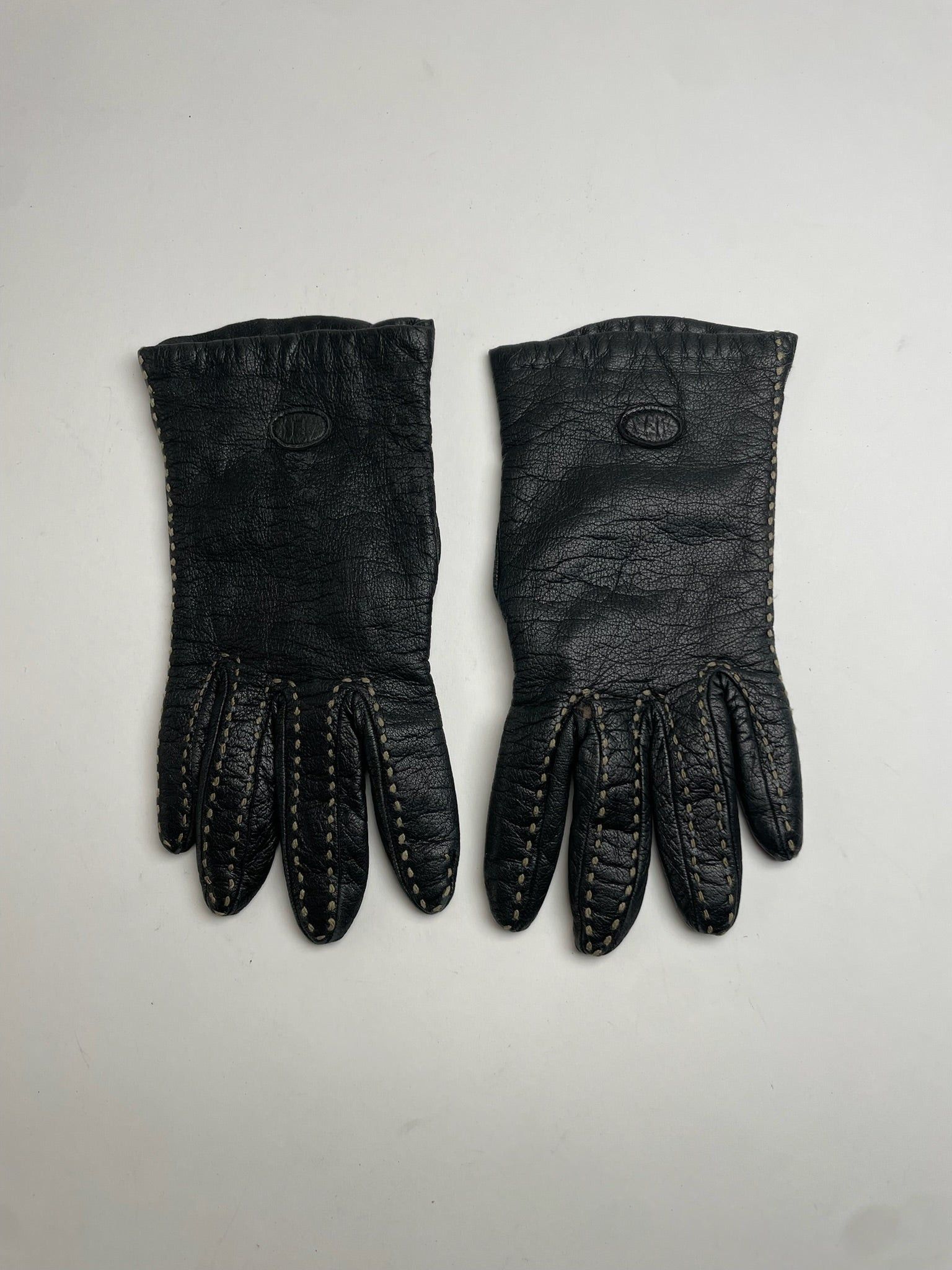 Fendi Vintage Leather Gloves Black Size ONE SIZE - 1 Thumbnail