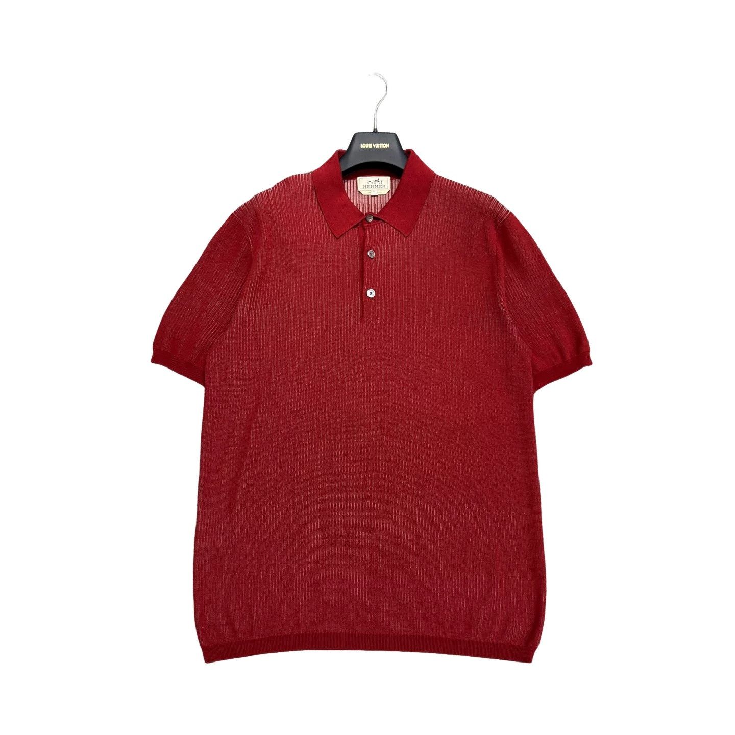 Hermes Hermès Red Cotton Knit Polo Size M Size US M / EU 48-50 / 2 - 1 Thumbnail