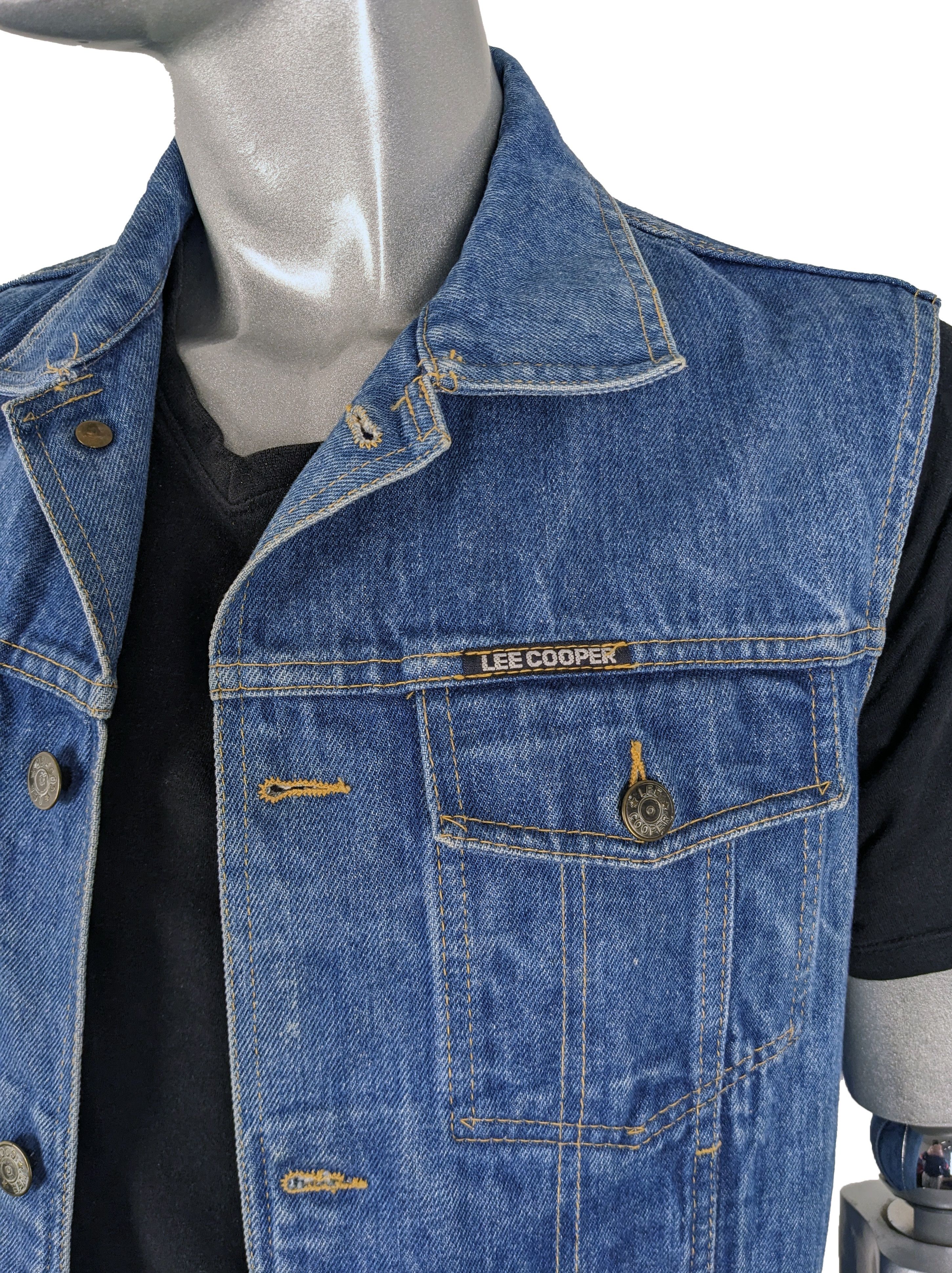 Lee Y2K Lee Cooper Custom Hand Painted Blue Denim Vest Size US M / EU 48-50 / 2 - 7 Thumbnail