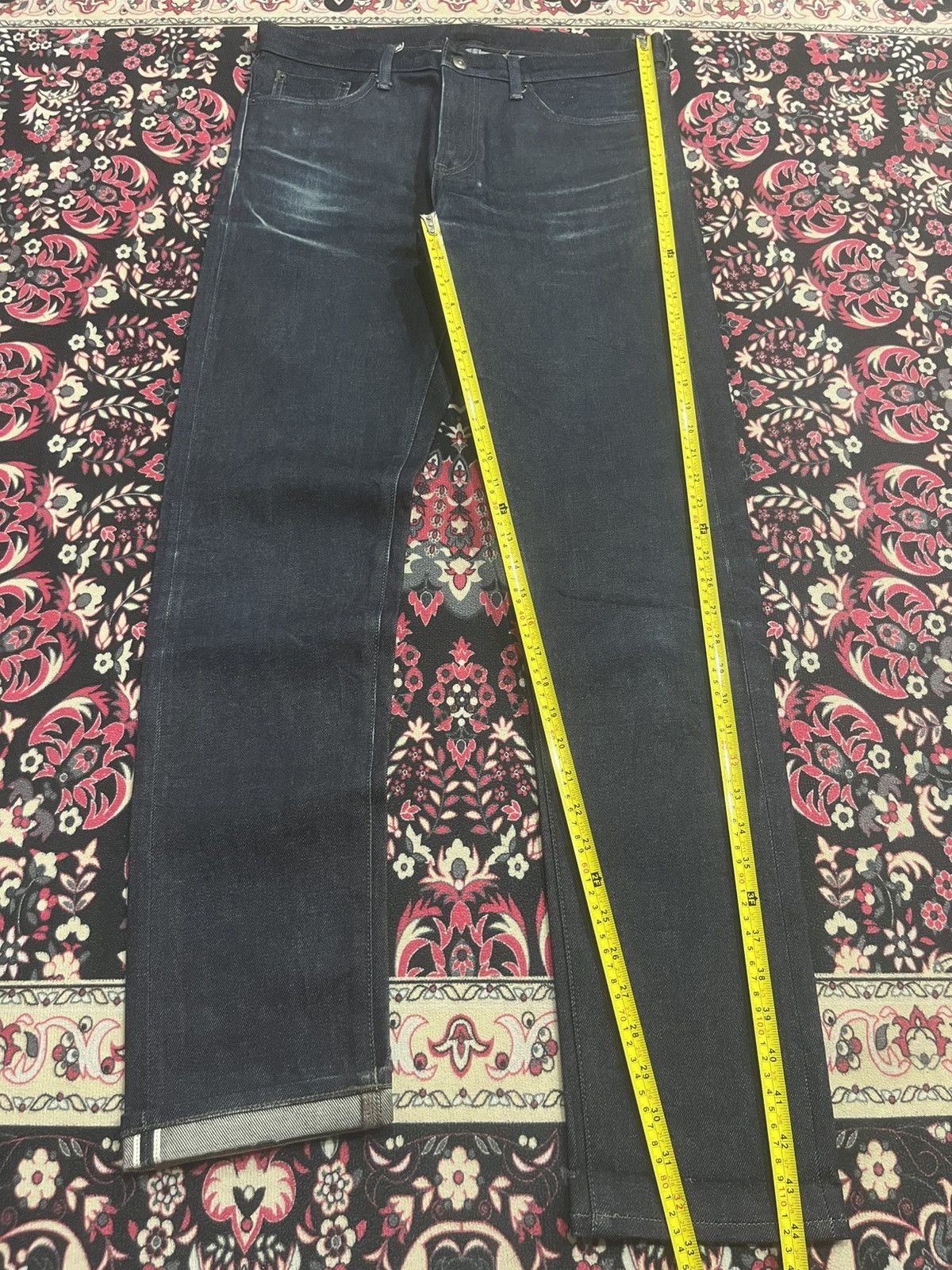Lemaire × Uniqlo Vintage Uniqlo Raw Kaihara Denim Slim Straight Selvedge Jean Size US 33 - 11 Thumbnail