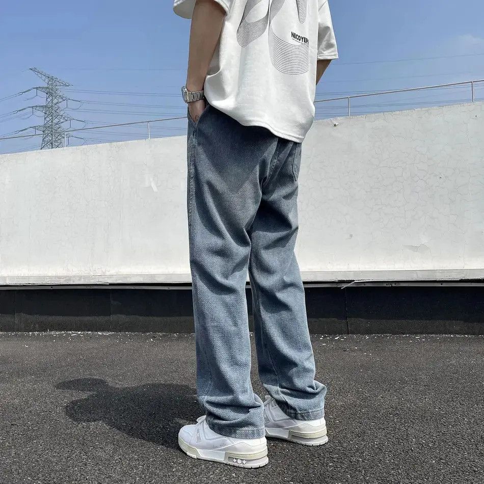 Japanese Brand Retro loose wide leg straight leg jeans Size US 32 / EU 48 - 3 Thumbnail