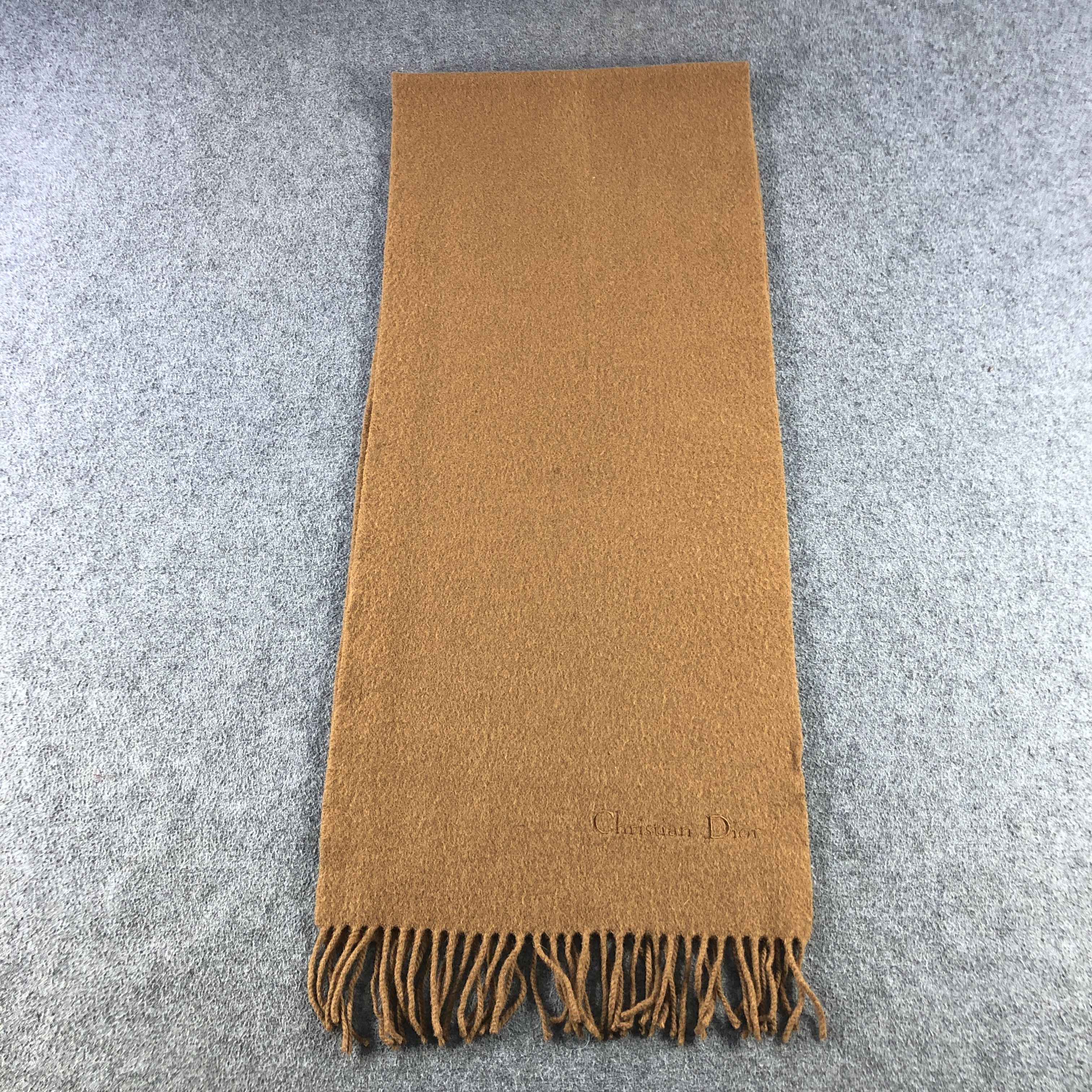 Christian Dior Monsieur Christian Dior Plain Wool Scarf Muffler V2921 Size ONE SIZE - 2 Thumbnail