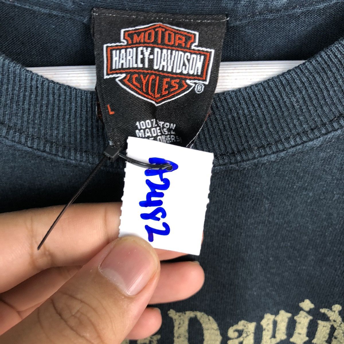 Harley Davidson Harley Davidson Kanagawa Japan Dark Blue Sweatshirt #A2482 Size US L / EU 52-54 / 3 - 11 Thumbnail