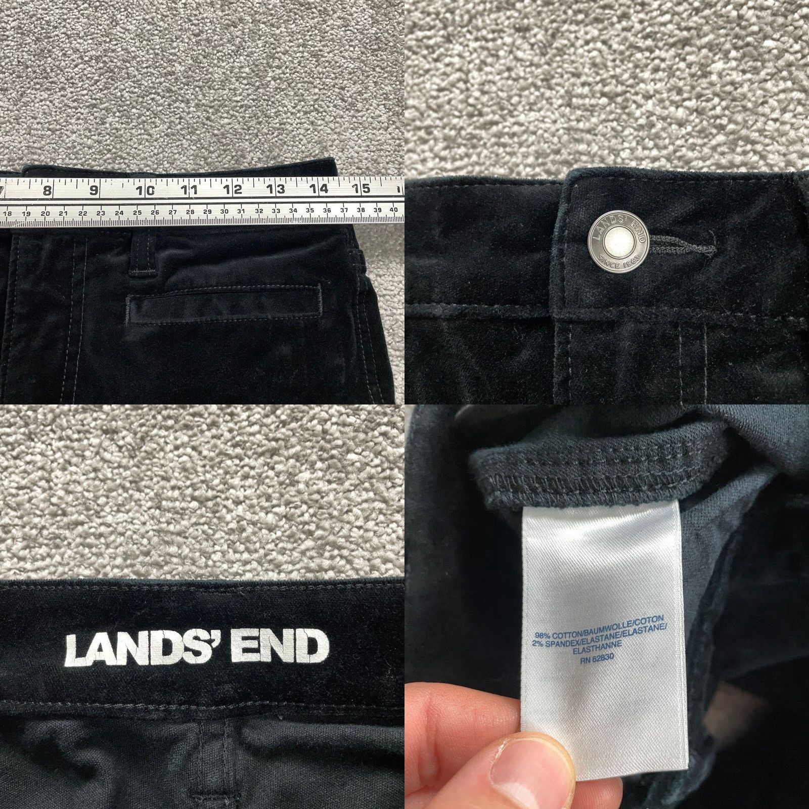 Lands' End Lands' End Women's Velvet Jeans Size 4 Black Mid Rise Slim Fit 29x31 Size 27" / US 4 / IT 40 - 8 Thumbnail