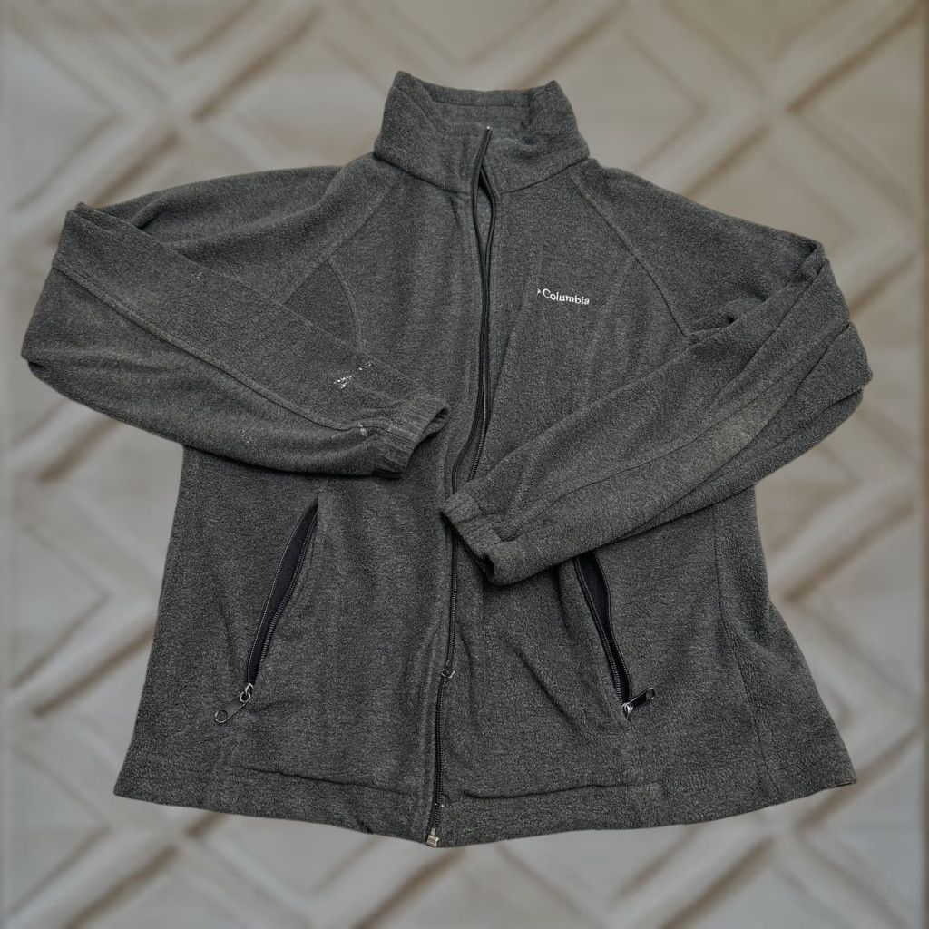 Vintage Columbia Fleece Jacket Womens Medium Dark Gray Full Zip Pocket Outdoor Hiking Size M / US 6-8 / IT 42-44 - 1 Thumbnail