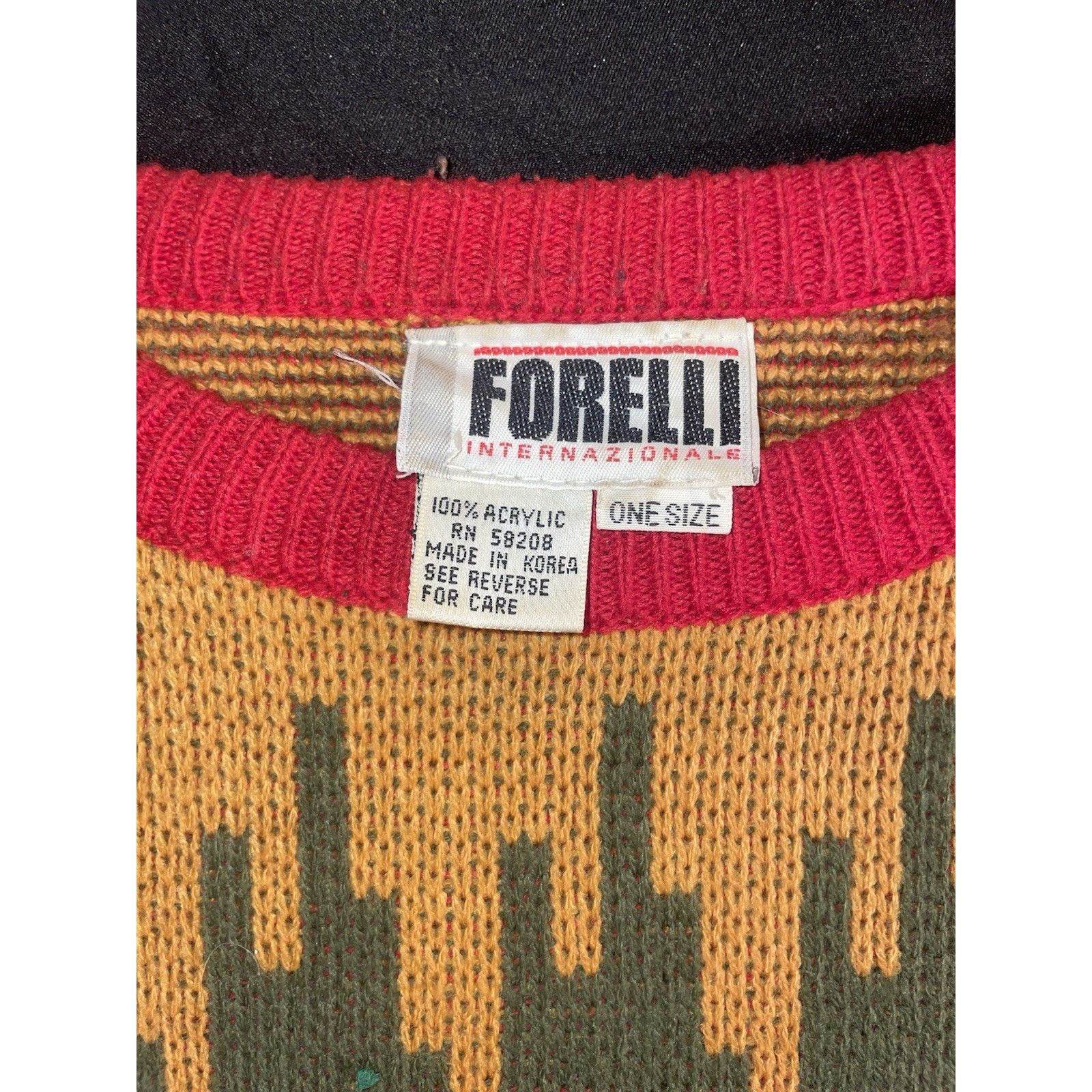 Giorgio Fiorelli VNTG Forelli International geometric knit crewneck sweater Size US XL / EU 56 / 4 - 2 Thumbnail
