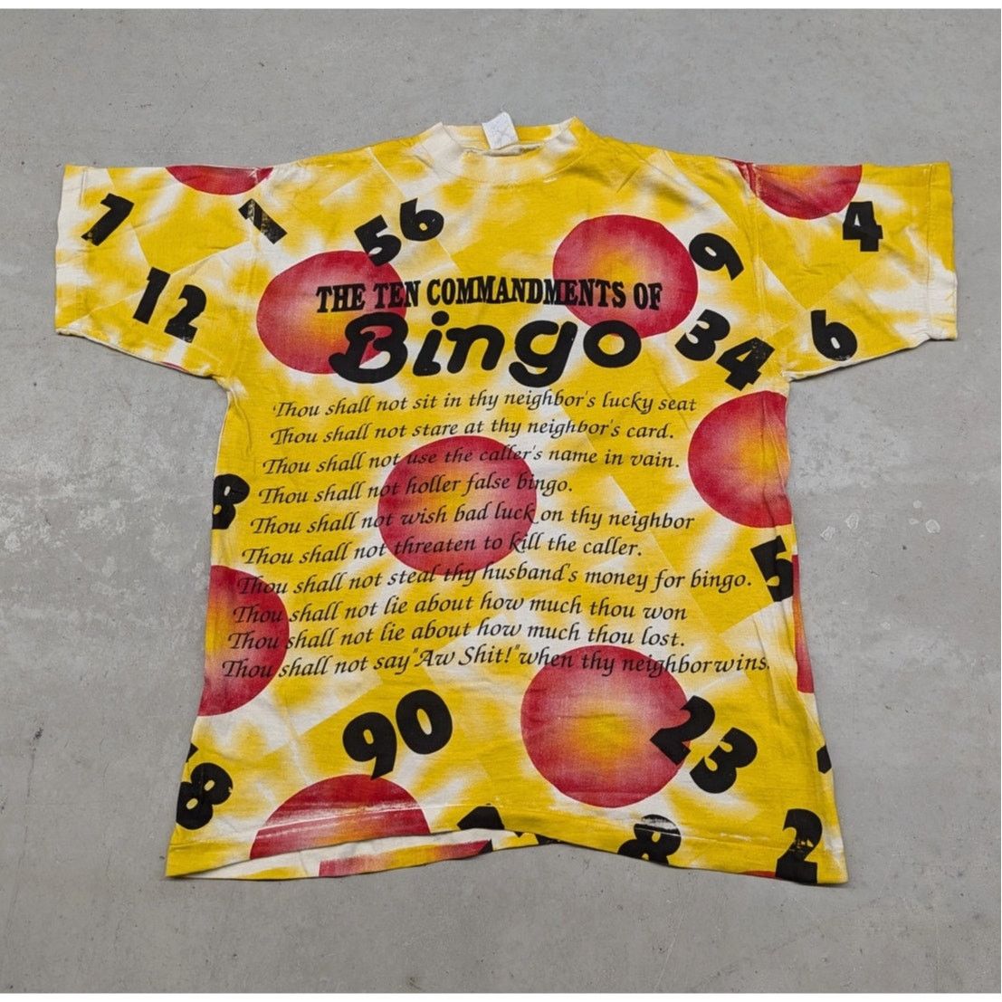 ALL OVER PRINT 90S BINGO T store SHIRT