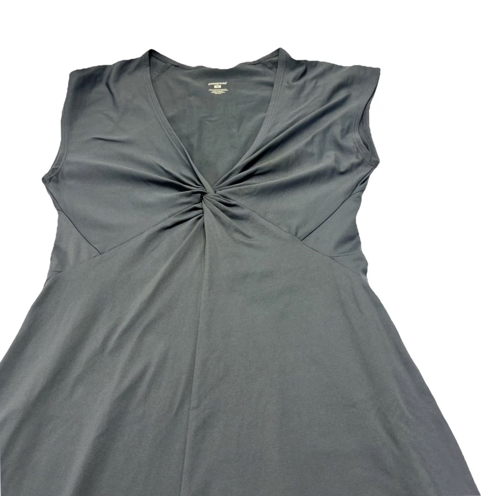 Patagonia Patagonia Dress Women Sleeveless Twist Front Knee Length Gray M Stretch Nylon Spandex Casual Travel Tank Size M / US 6-8 / IT 42-44 - 4 Thumbnail