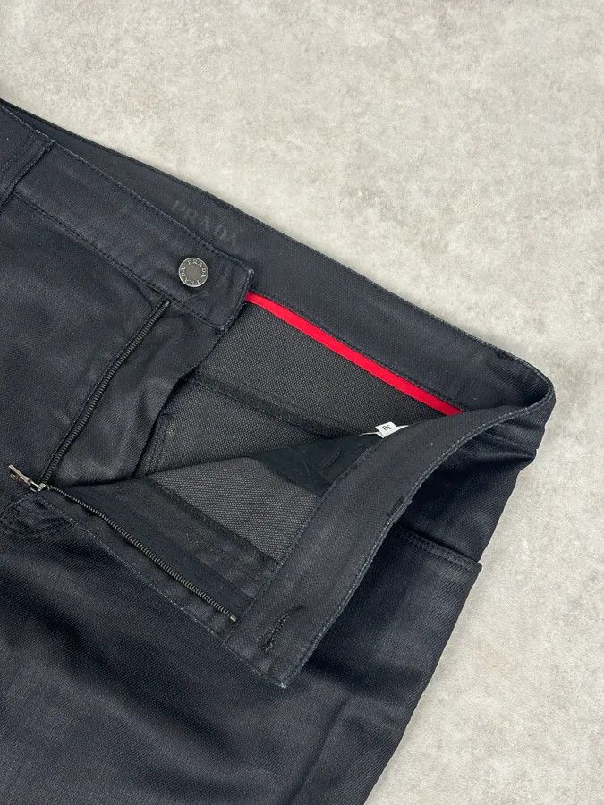 Prada AW2009 Prada Black Slim Waxed Effect Denim Jeans Size US 32 / EU 48 - 10 Thumbnail