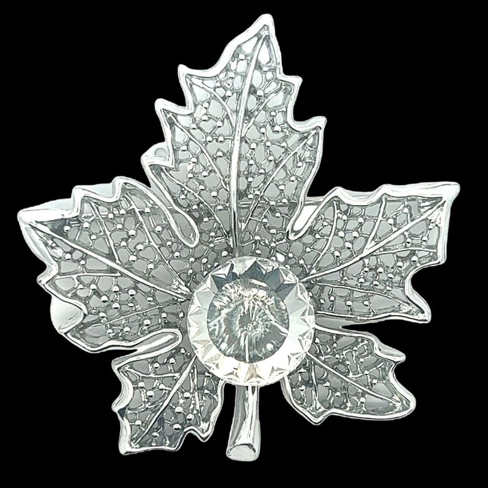 & Other Stories Vintage Sarah Coventry - Summer Frost Rhinestone Leaf Brooch Size ONE SIZE - 1 Thumbnail