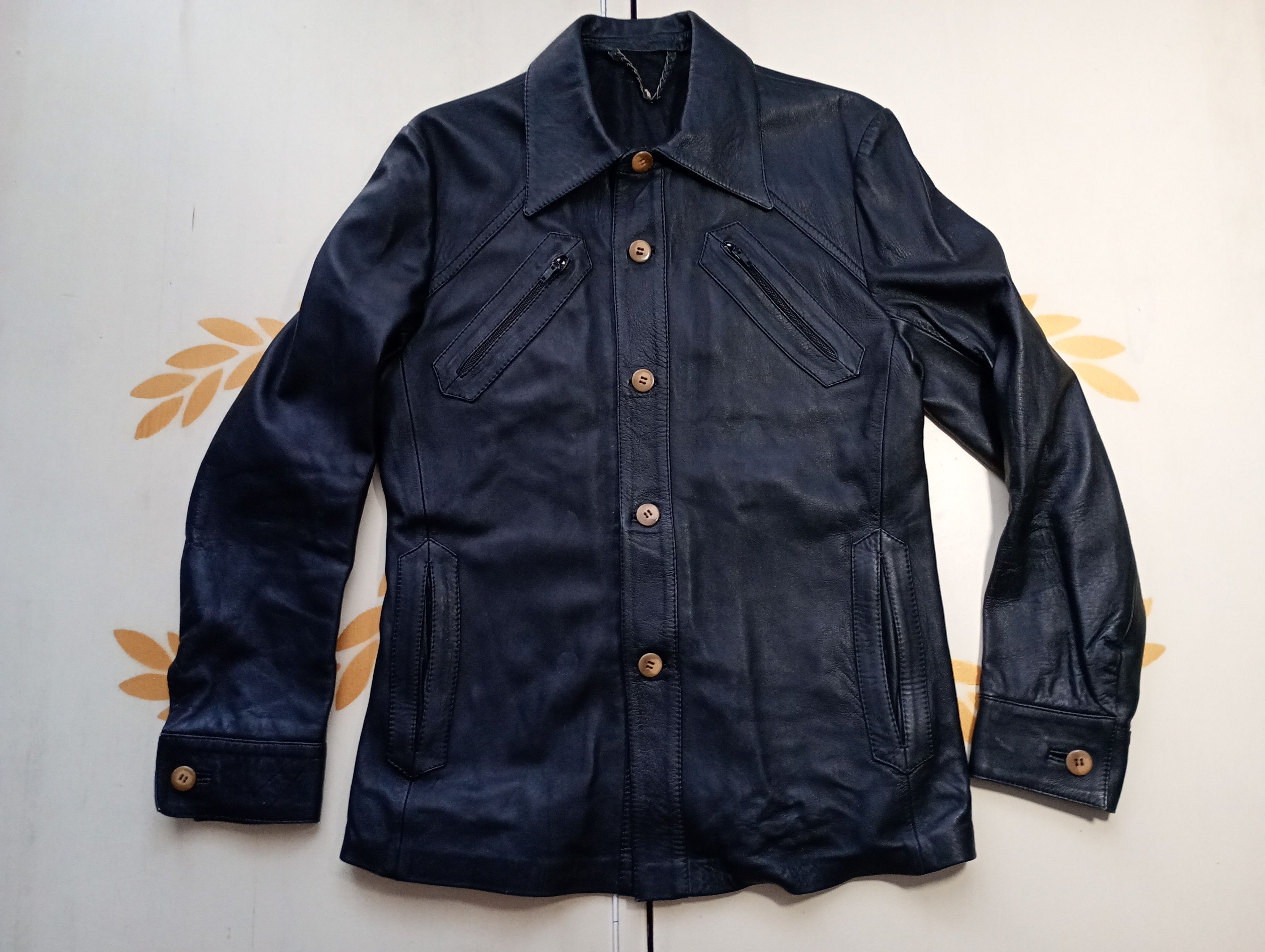 Vintage Leather Jacket Vintage 60-70's Size US M / EU 48-50 / 2 - 1 Thumbnail