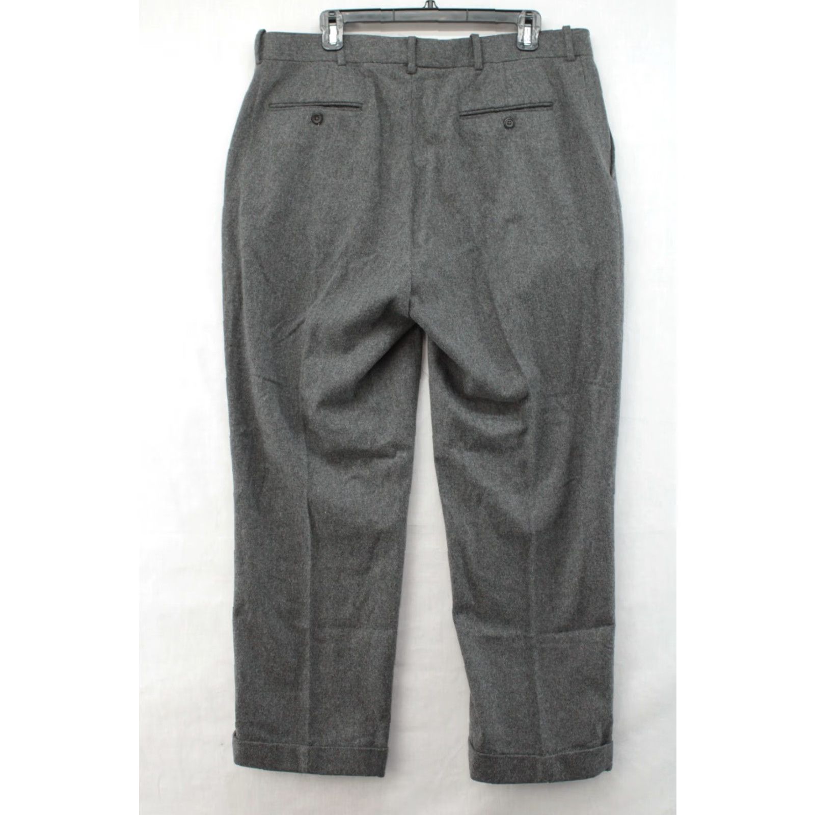 Polo Ralph Lauren VINTAGE Polo Ralph Lauren Pants Men 38 Gray Flannel Wool Blend Cuffed Preppy Dress Pants 80s 90s Workwear Mens Size US M / EU 48-50 / 2 - 6 Thumbnail