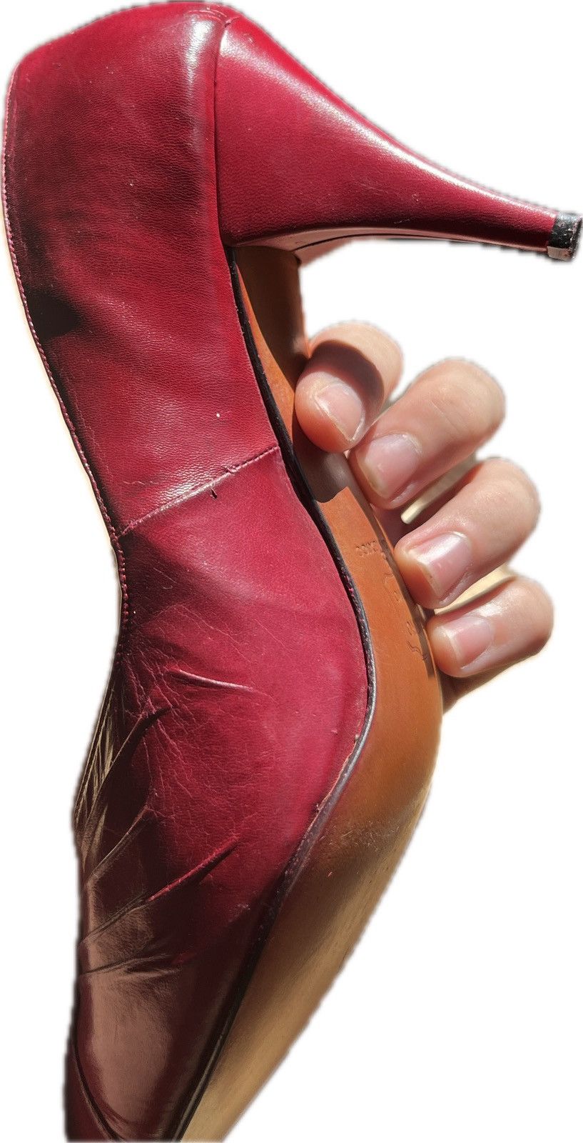 Dior Vintage red leather Dior heels Size US 5.5 / IT 35.5 - 19 Thumbnail