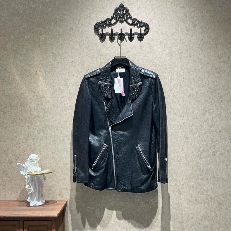Saint Laurent Paris saint Laurent parisBlack studded jacket leather jacket 250 Size S / US 4 / IT 40 - 1 Thumbnail