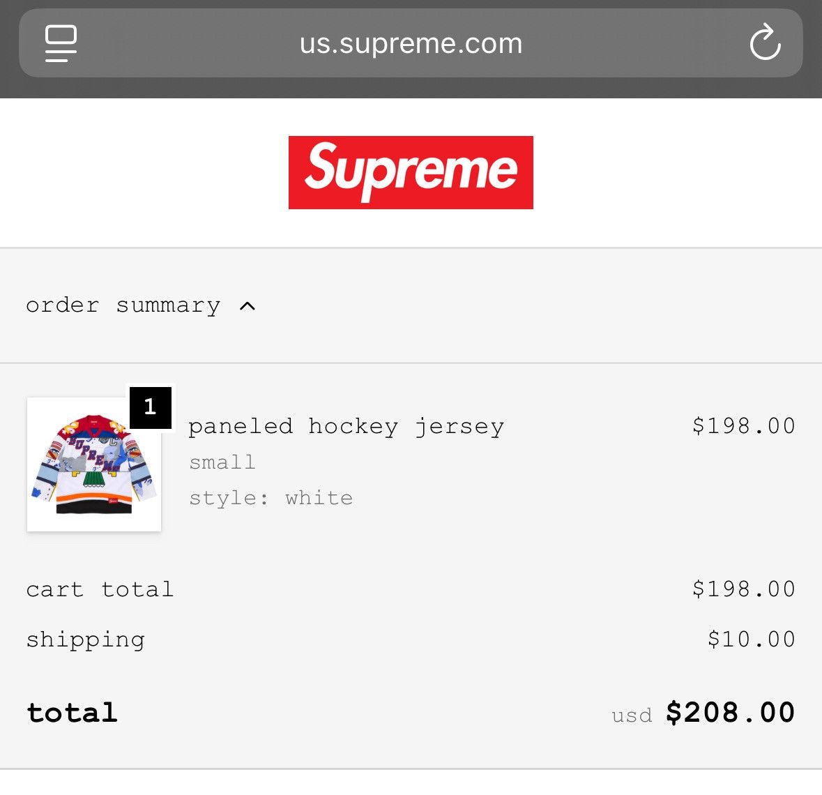 Supreme Supreme Paneled Hockey Jersey White Size Small Size US S / EU 44-46 / 1 - 8 Thumbnail