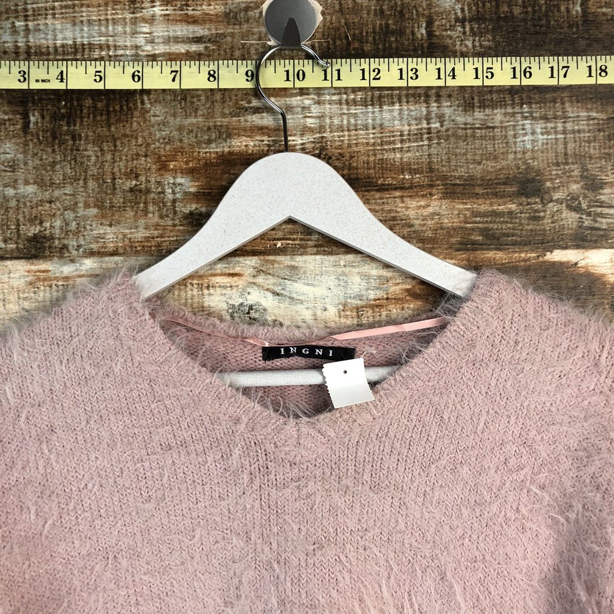 Homespun Knitwear DLL Ingni Pink Mohair shaggy fur Knitwear #C234 Size S / US 4 / IT 40 - 4 Thumbnail