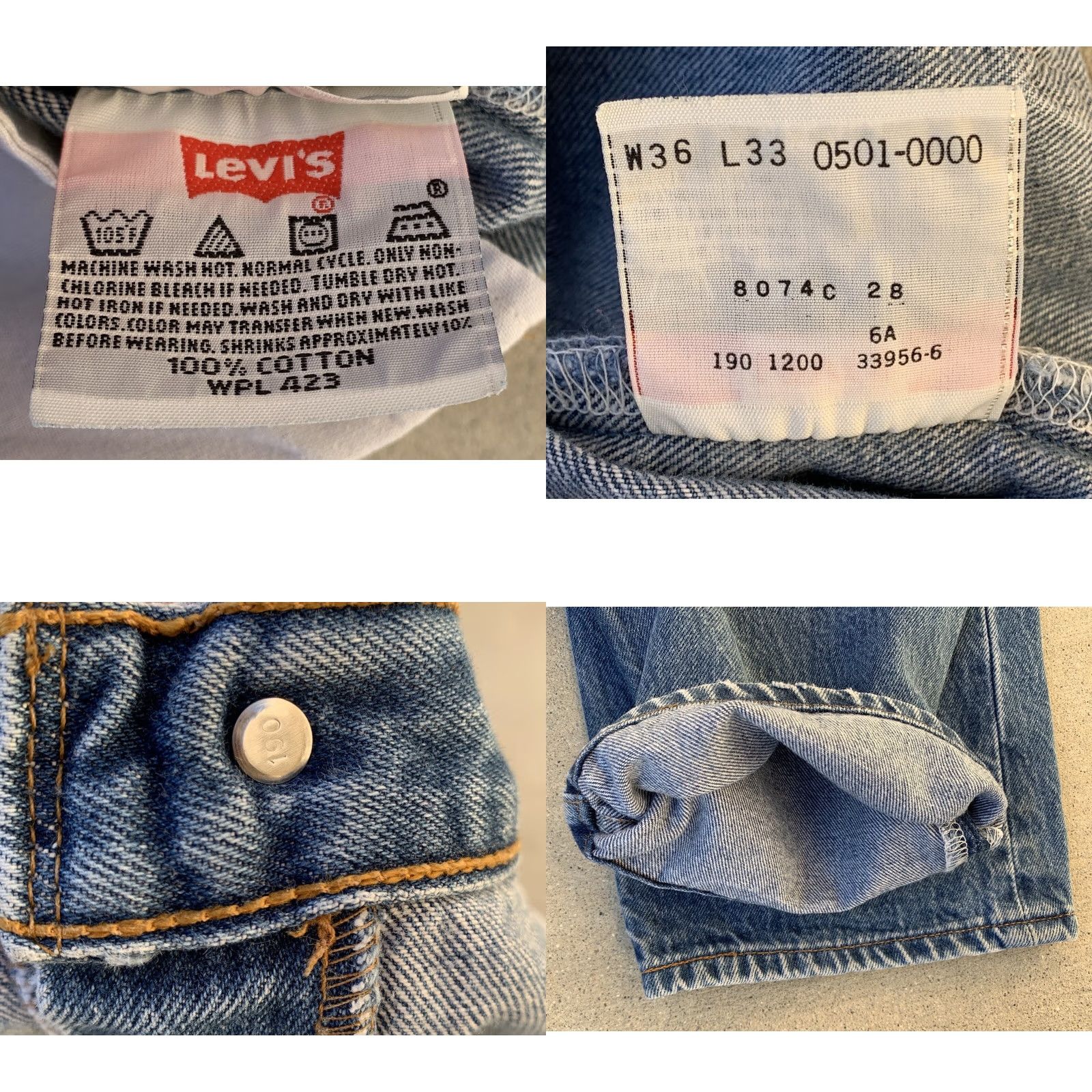 Levi's VINTAGE Levi's 501 Jeans Blue Cotton 34 in Waist 29.5 Inseam 36 Mens Regular Paint Fade 100% Cotton Button Fly Size US 36 / EU 52 - 10 Thumbnail