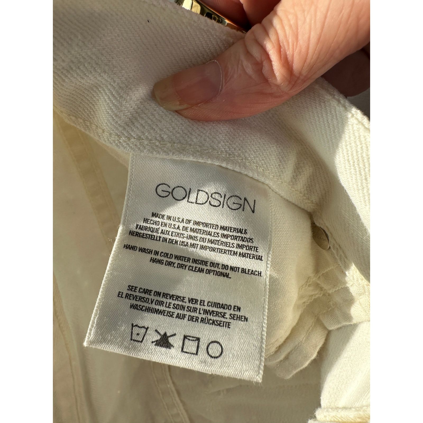 GOLDSIGN Goldsign Ivory Straight-Leg 100% Cotton Jeans 29 Button Fly Size 29" - 8 Thumbnail