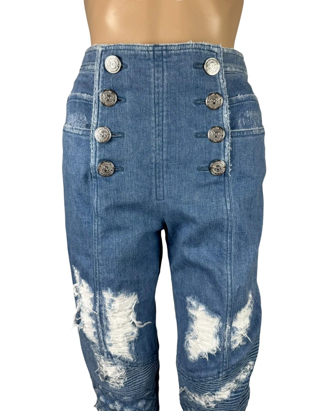 Balmain Balmain Moyen Jeans Distressed Retro High Rise size 40 Size 28" / US 6 / IT 42 - 2 Thumbnail