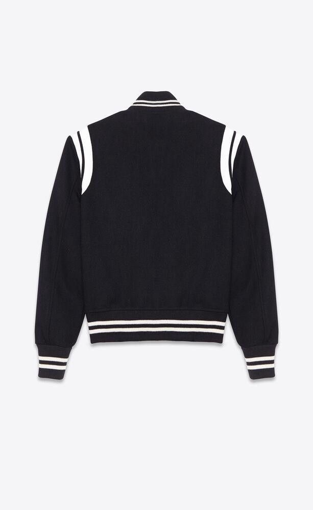 Saint Laurent Paris o1hssm1224 Teddy Jacket in Black/White Size US L / EU 52-54 / 3 - 2 Thumbnail