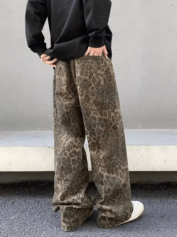 Japanese Brand × Jean Vintage Brown Leopard Print Straight Leg Micro Jeans Size US 30 / EU 46 - 4 Thumbnail